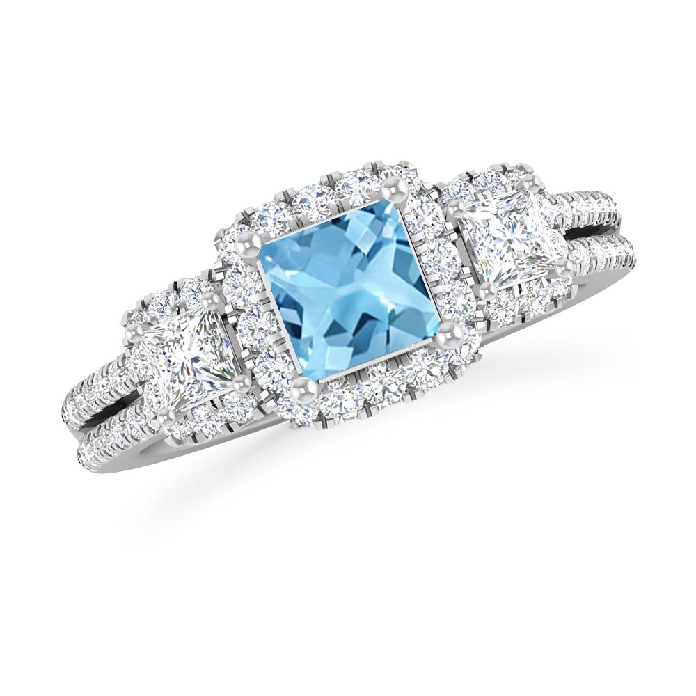 White Gold - Blue Topaz