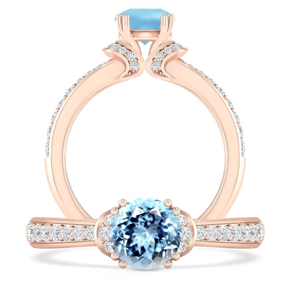 Rose Gold - Aquamarine