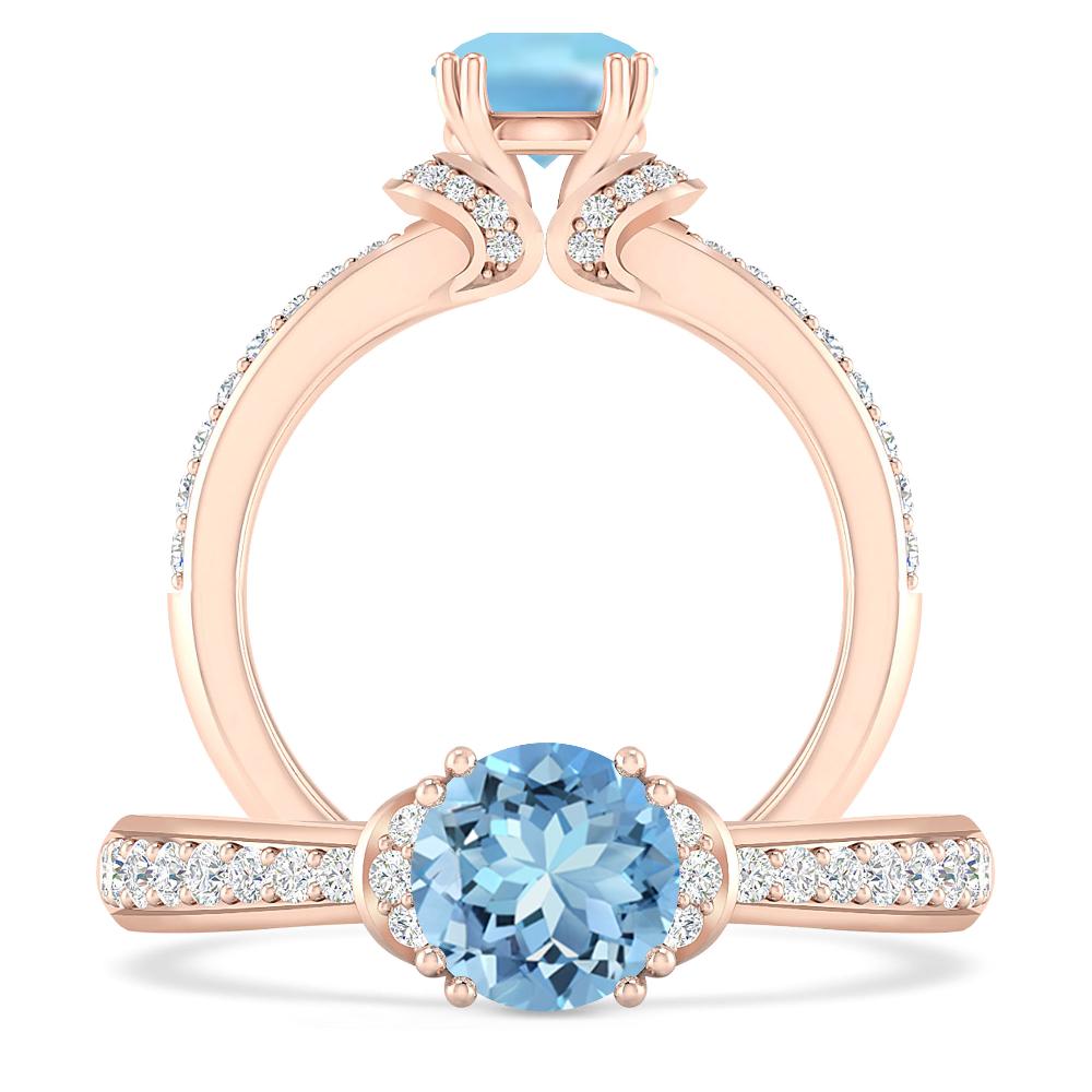 Rose Gold - Aquamarine