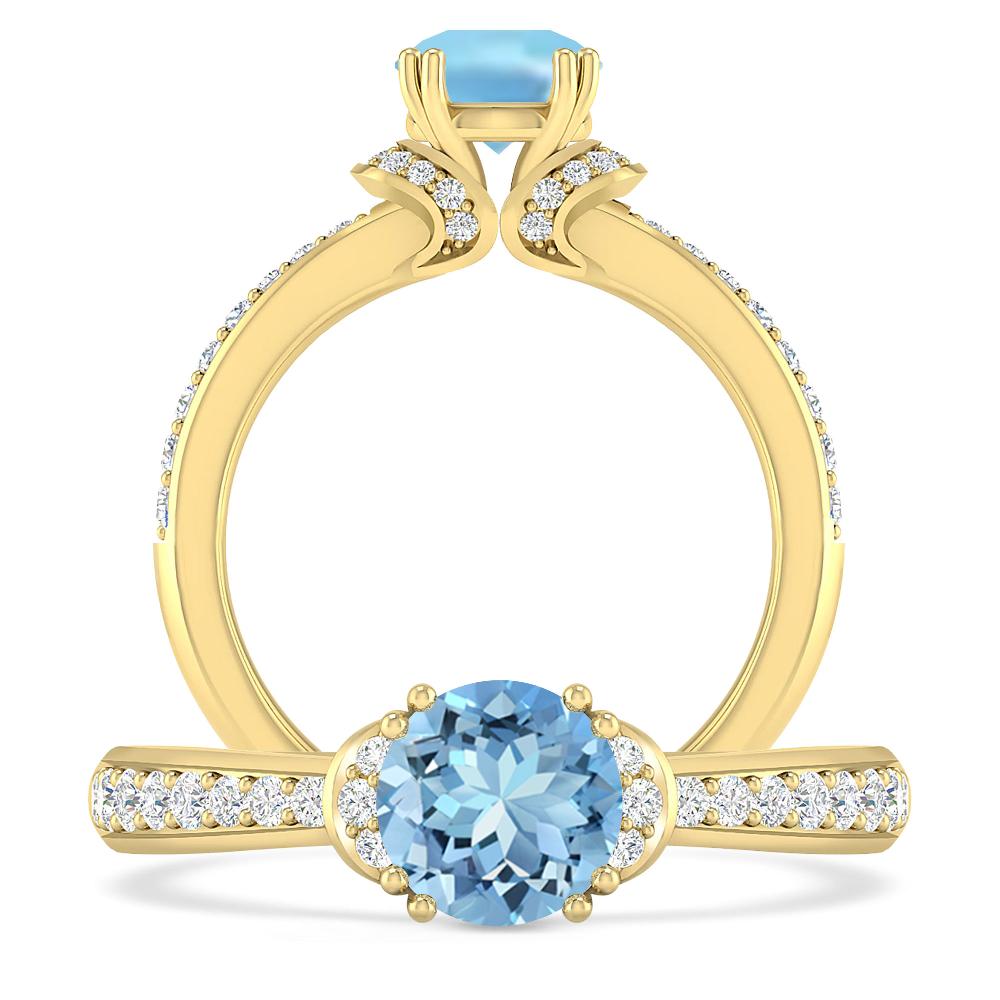 Yellow Gold - Aquamarine