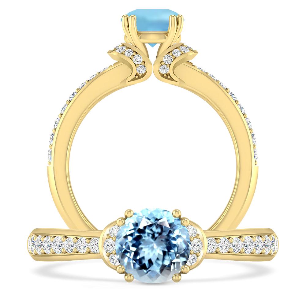 Yellow Gold - Aquamarine