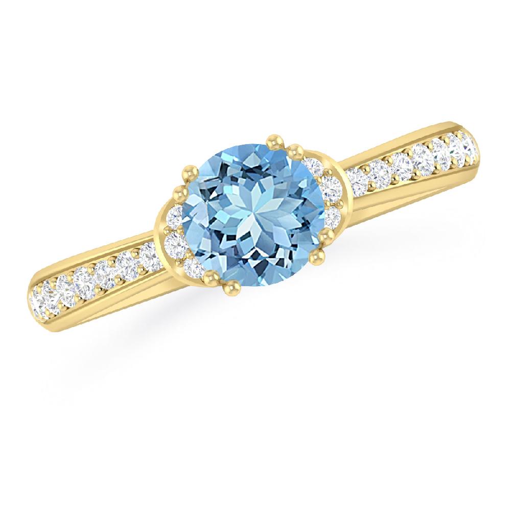 Yellow Gold - Aquamarine