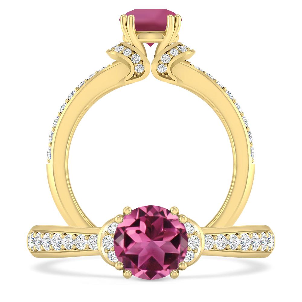 Yellow Gold - Pink Tourmaline