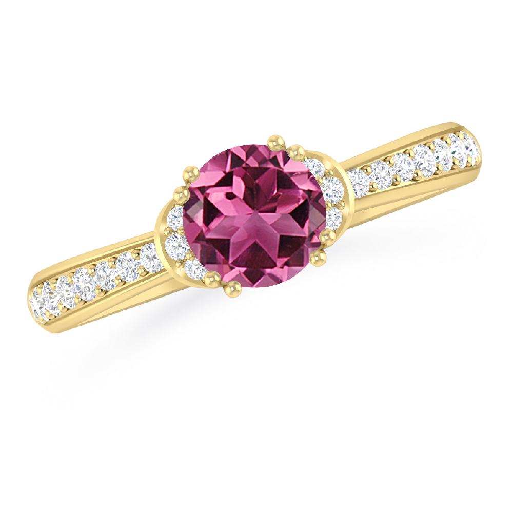 Yellow Gold - Pink Tourmaline