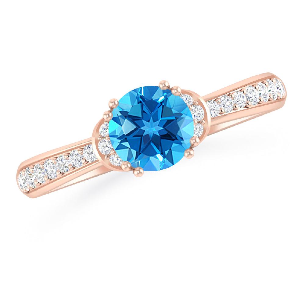 Rose Gold - Blue Topaz