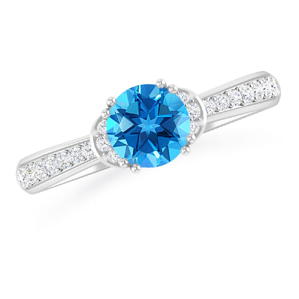 White Gold - Blue Topaz