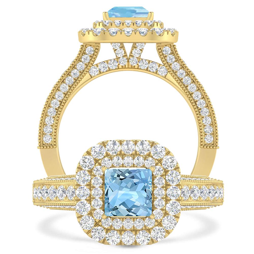 Yellow Gold - Aquamarine