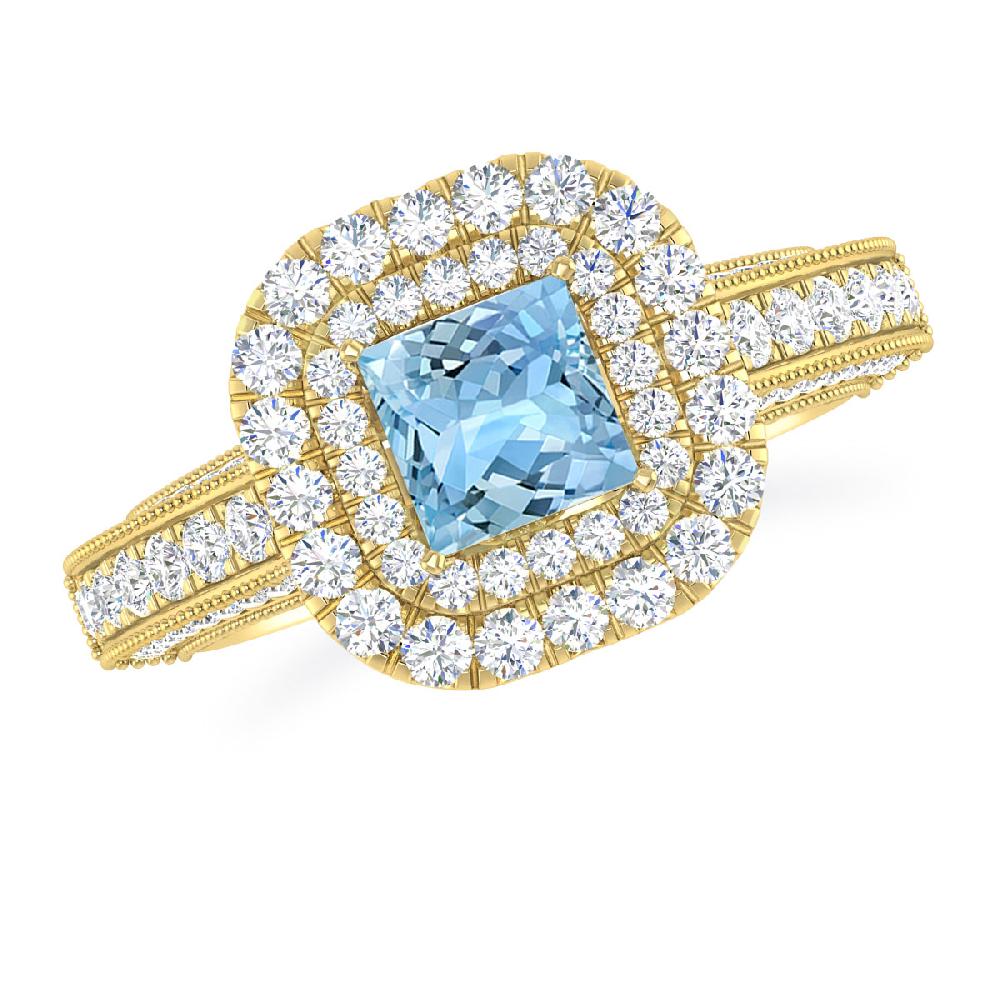 Yellow Gold - Aquamarine