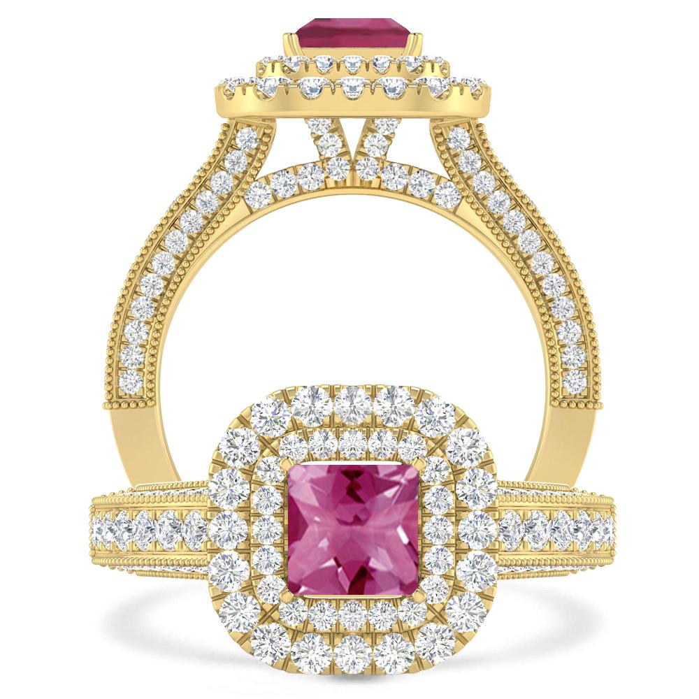 Yellow Gold - Pink Tourmaline