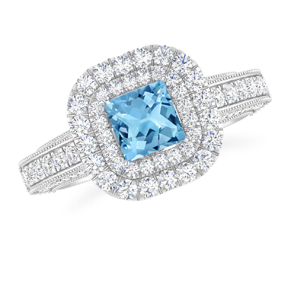 White Gold - Blue Topaz