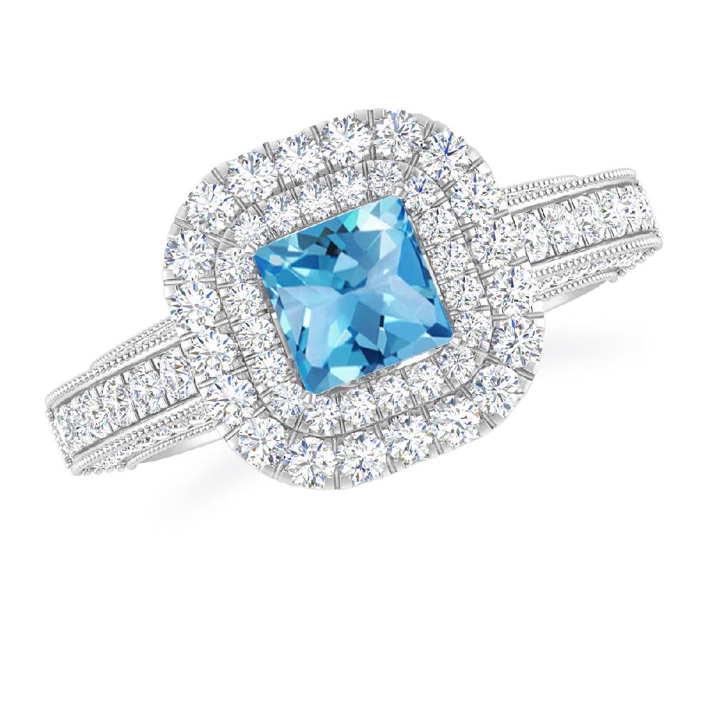 White Gold - Blue Topaz