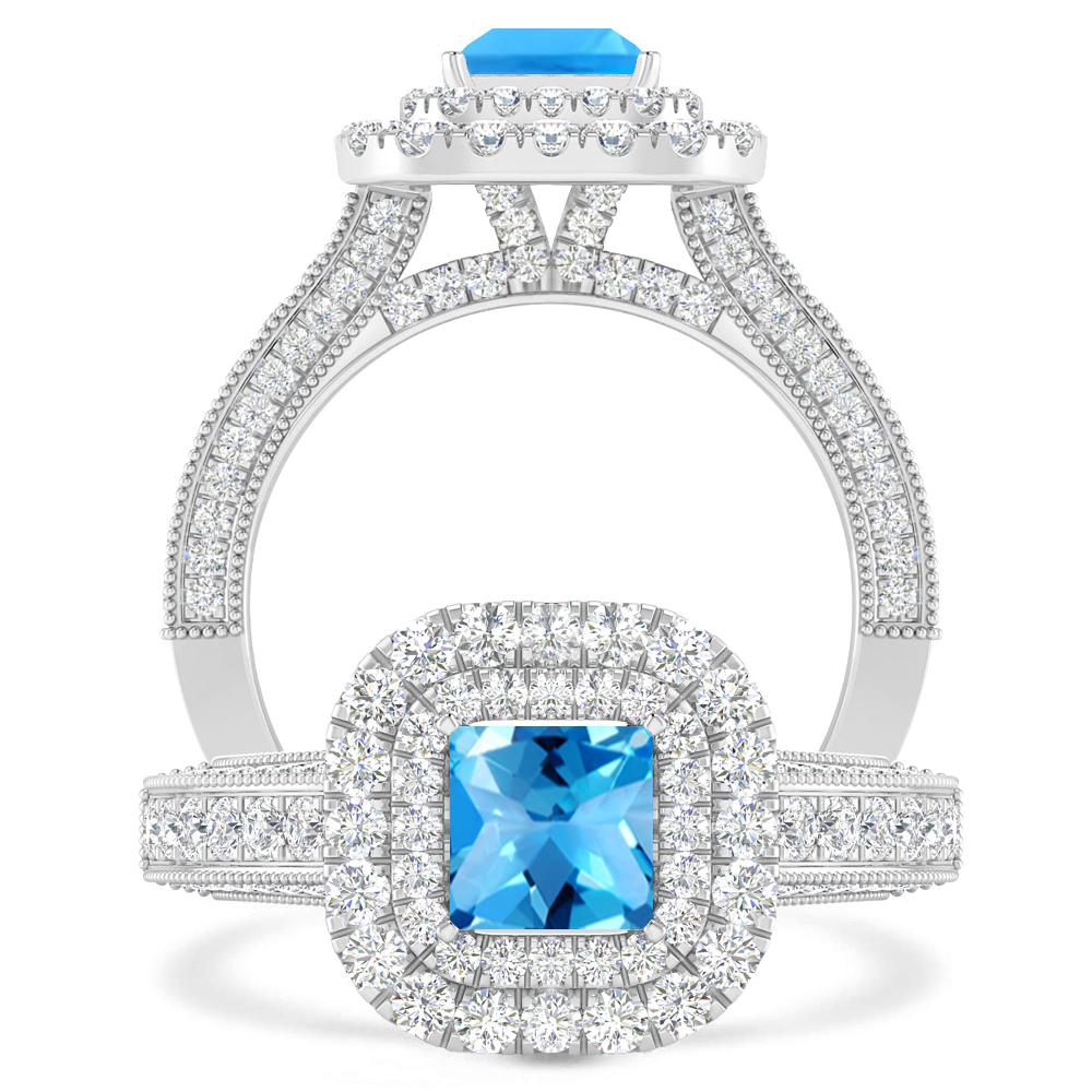 White Gold - Blue Topaz