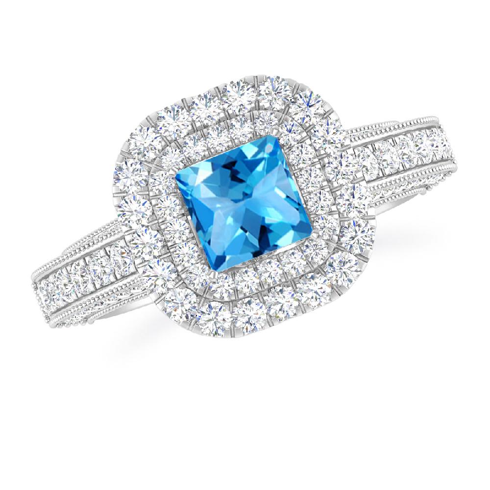 White Gold - Blue Topaz