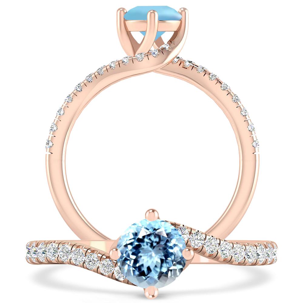 Rose Gold - Aquamarine