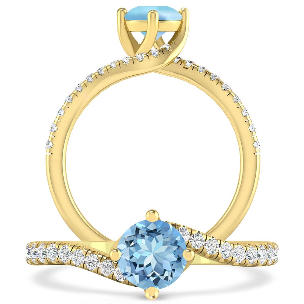 Yellow Gold - Aquamarine