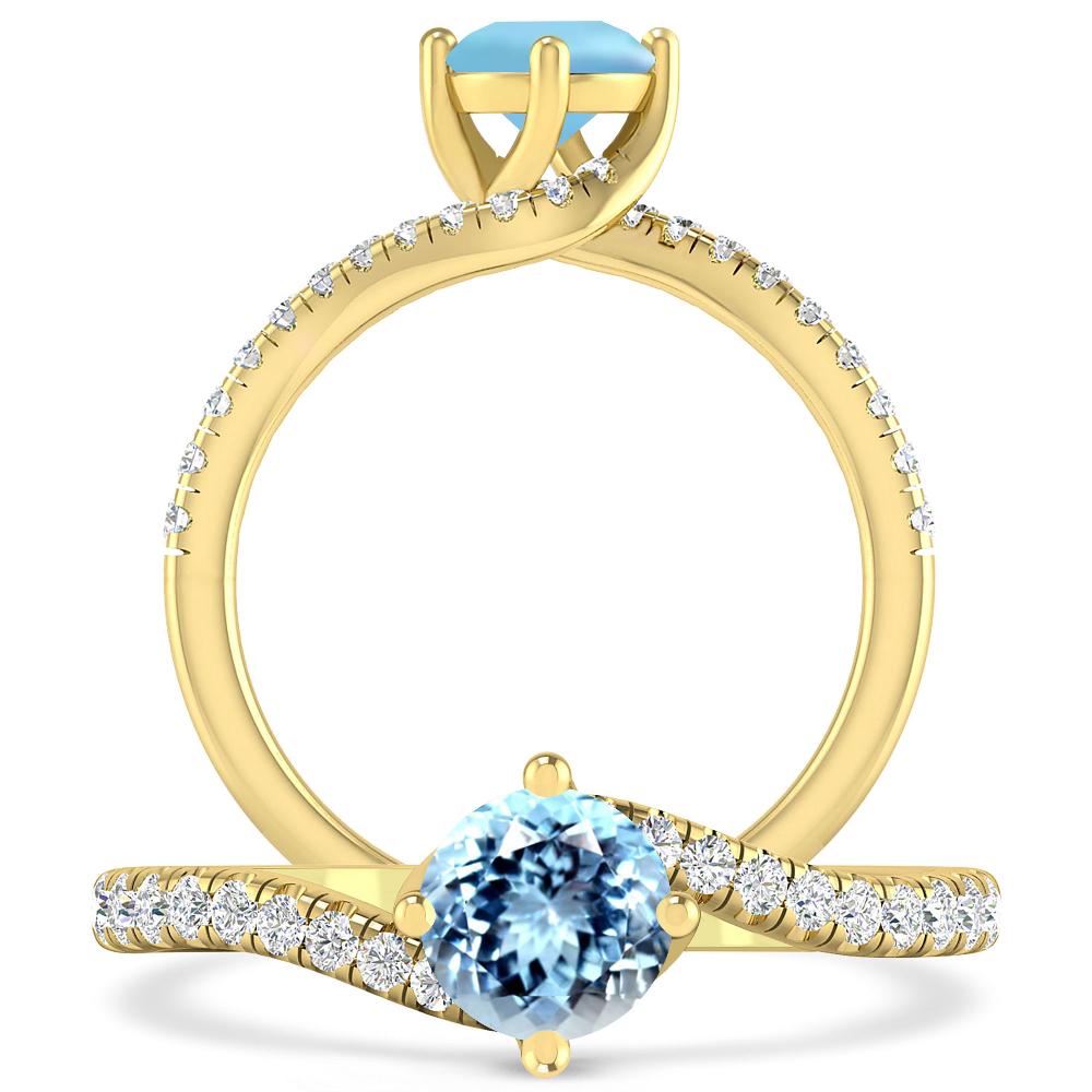 Yellow Gold - Aquamarine