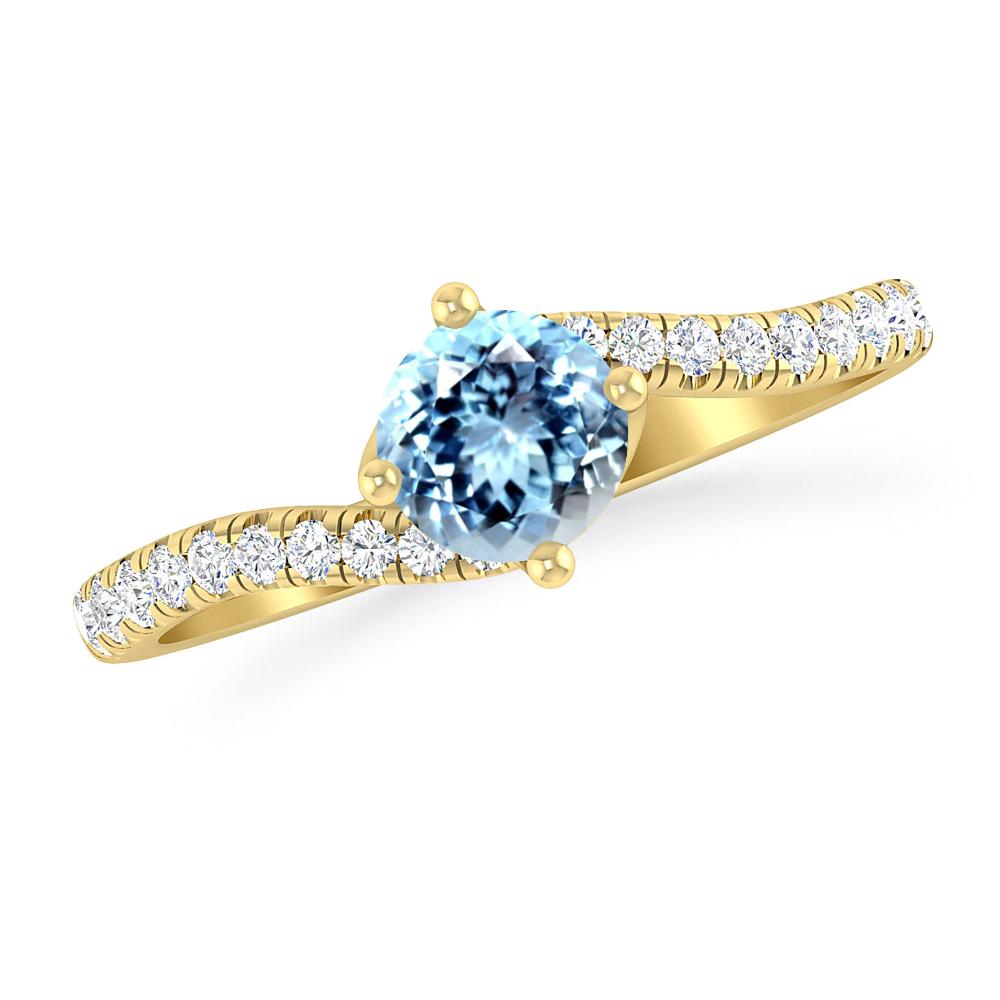 Yellow Gold - Aquamarine