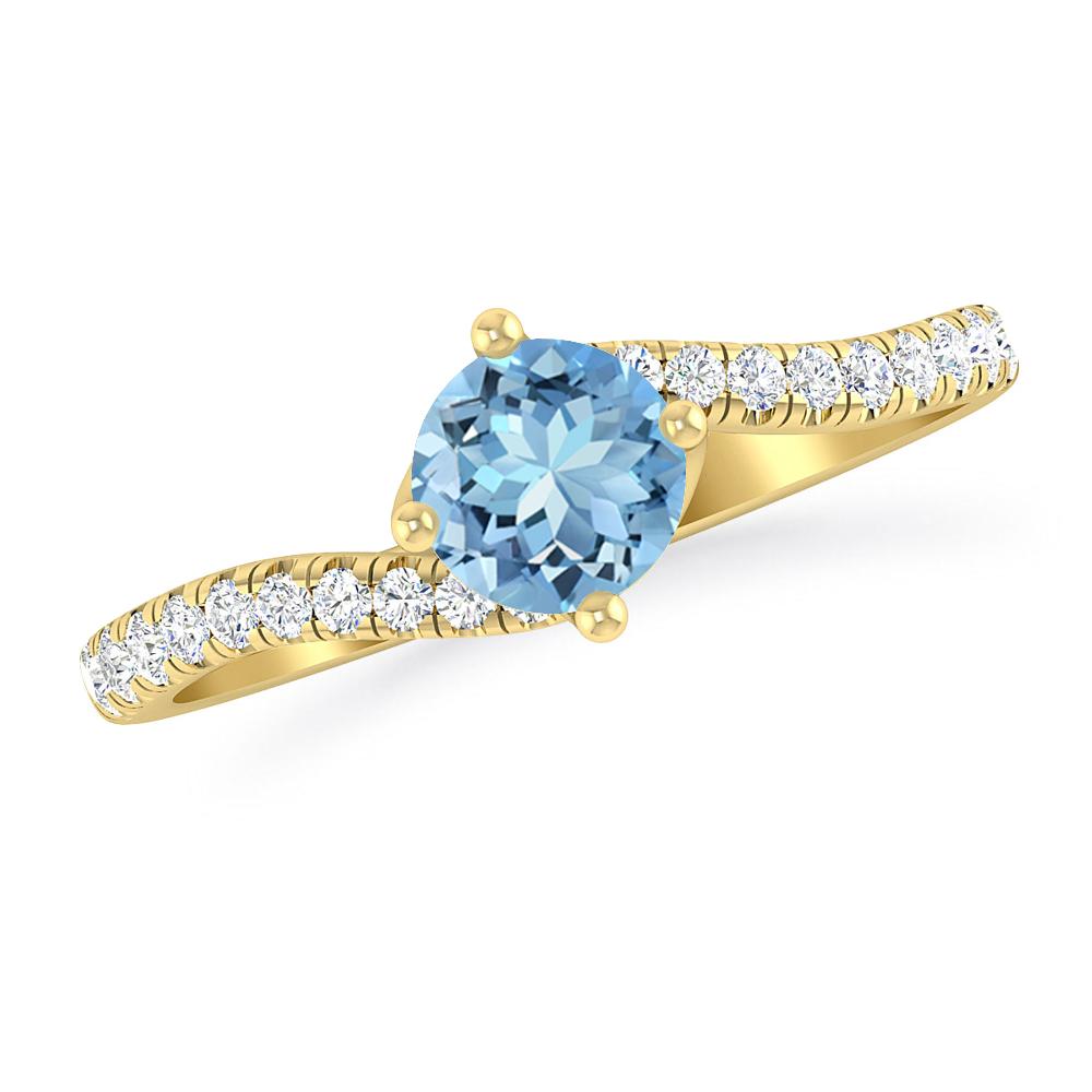 Yellow Gold - Aquamarine