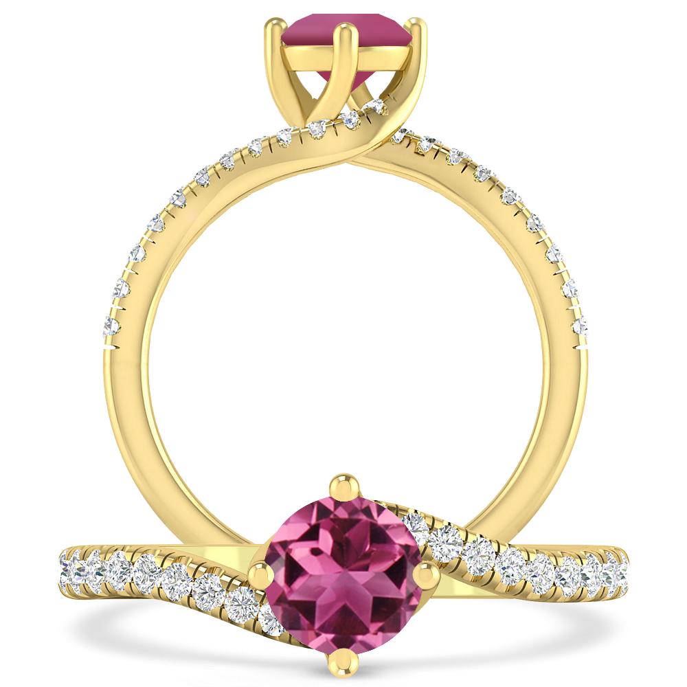 Yellow Gold - Pink Tourmaline