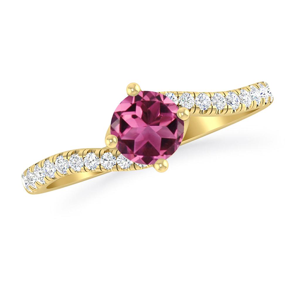 Yellow Gold - Pink Tourmaline