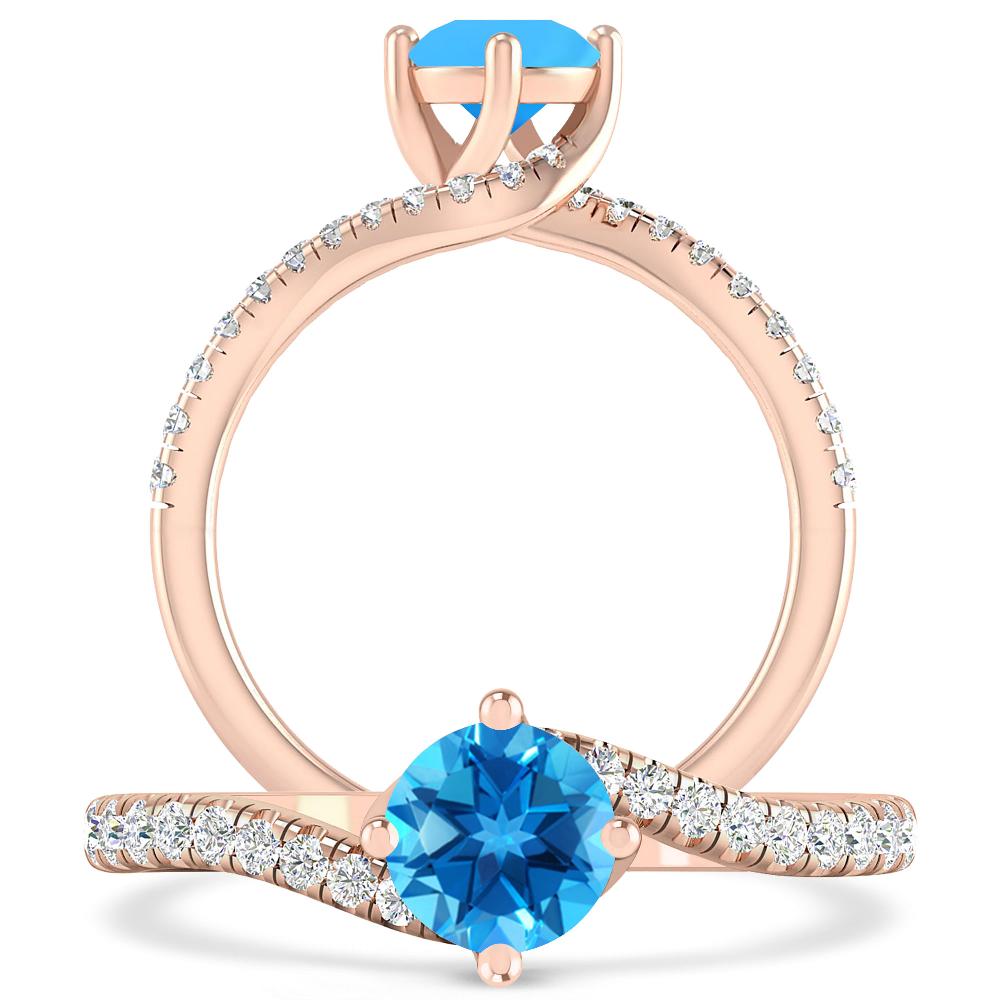 Rose Gold - Blue Topaz