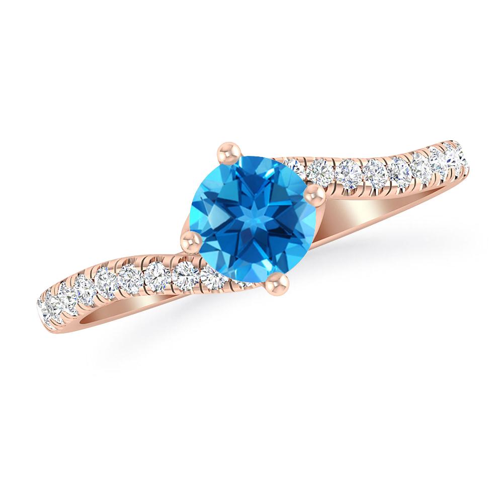 Rose Gold - Blue Topaz