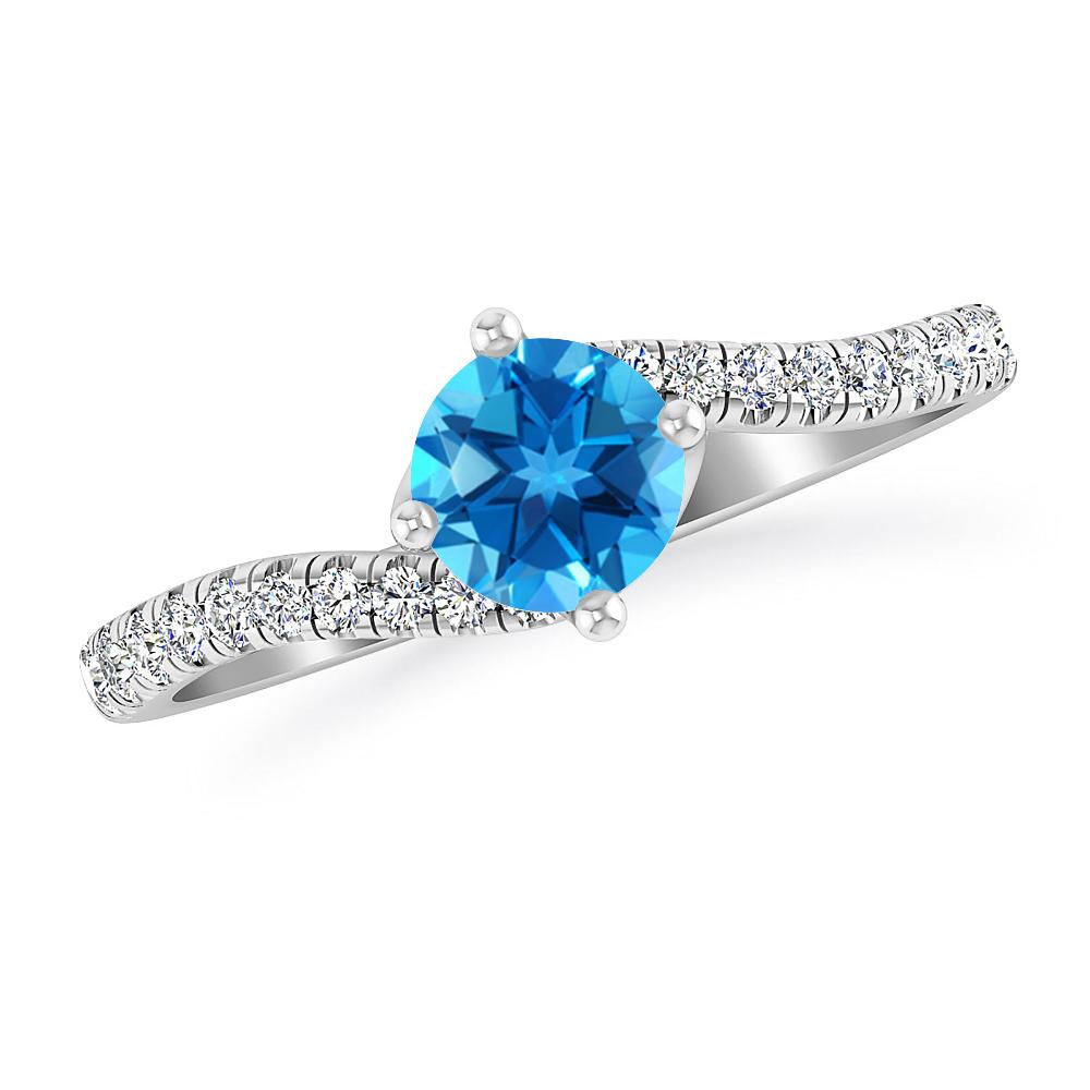 White Gold - Blue Topaz