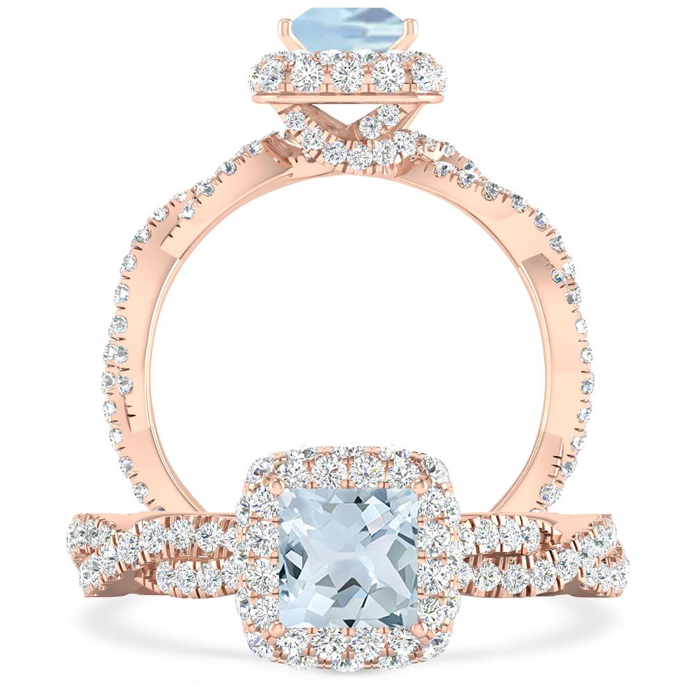 Rose Gold - Aquamarine