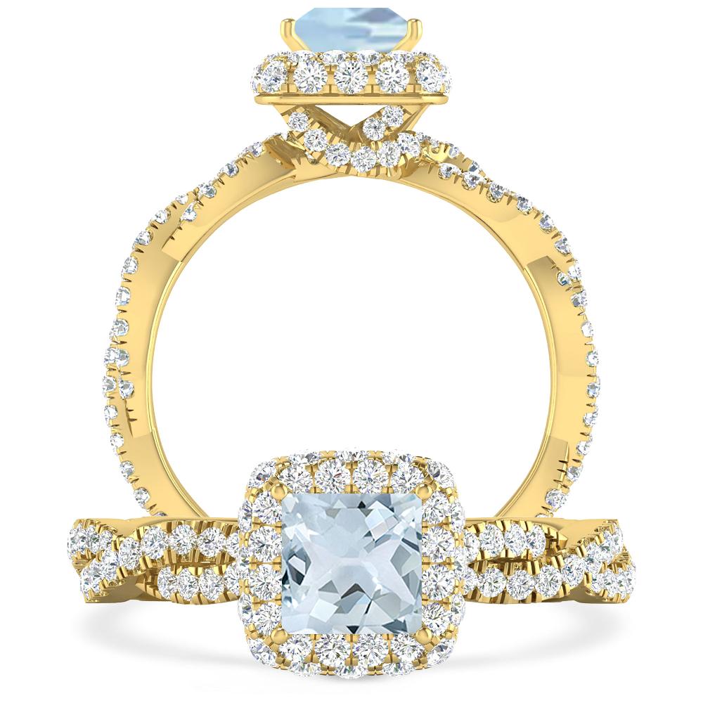 Yellow Gold - Aquamarine