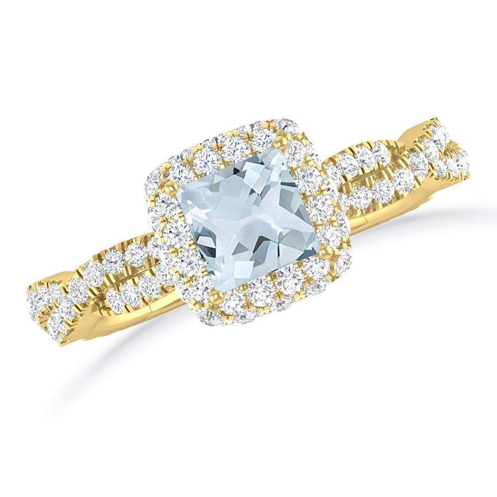 Yellow Gold - Aquamarine