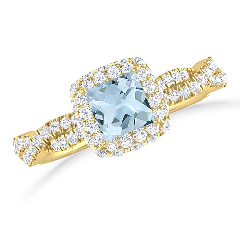 Yellow Gold - Aquamarine