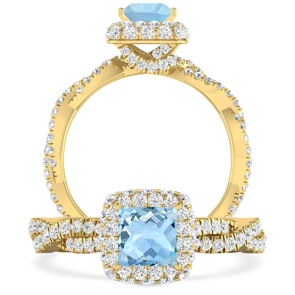 Yellow Gold - Aquamarine