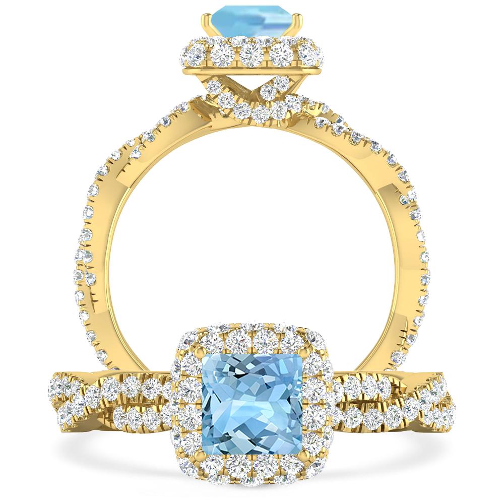 Yellow Gold - Aquamarine