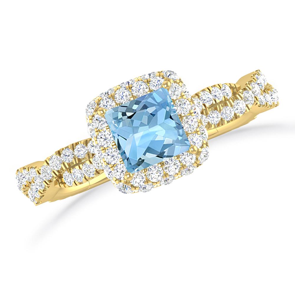 Yellow Gold - Aquamarine