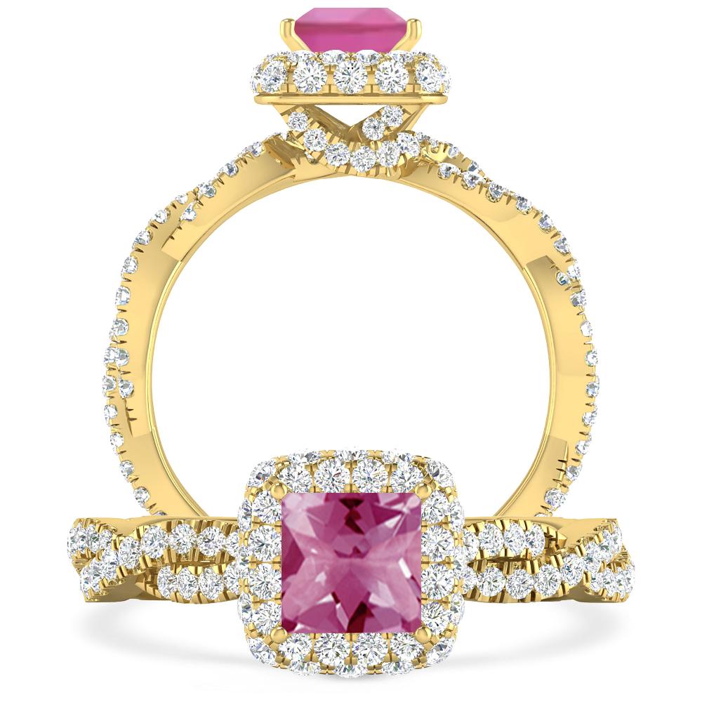 Yellow Gold - Pink Tourmaline