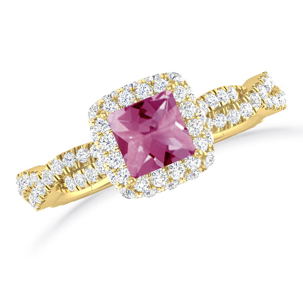 Yellow Gold - Pink Tourmaline