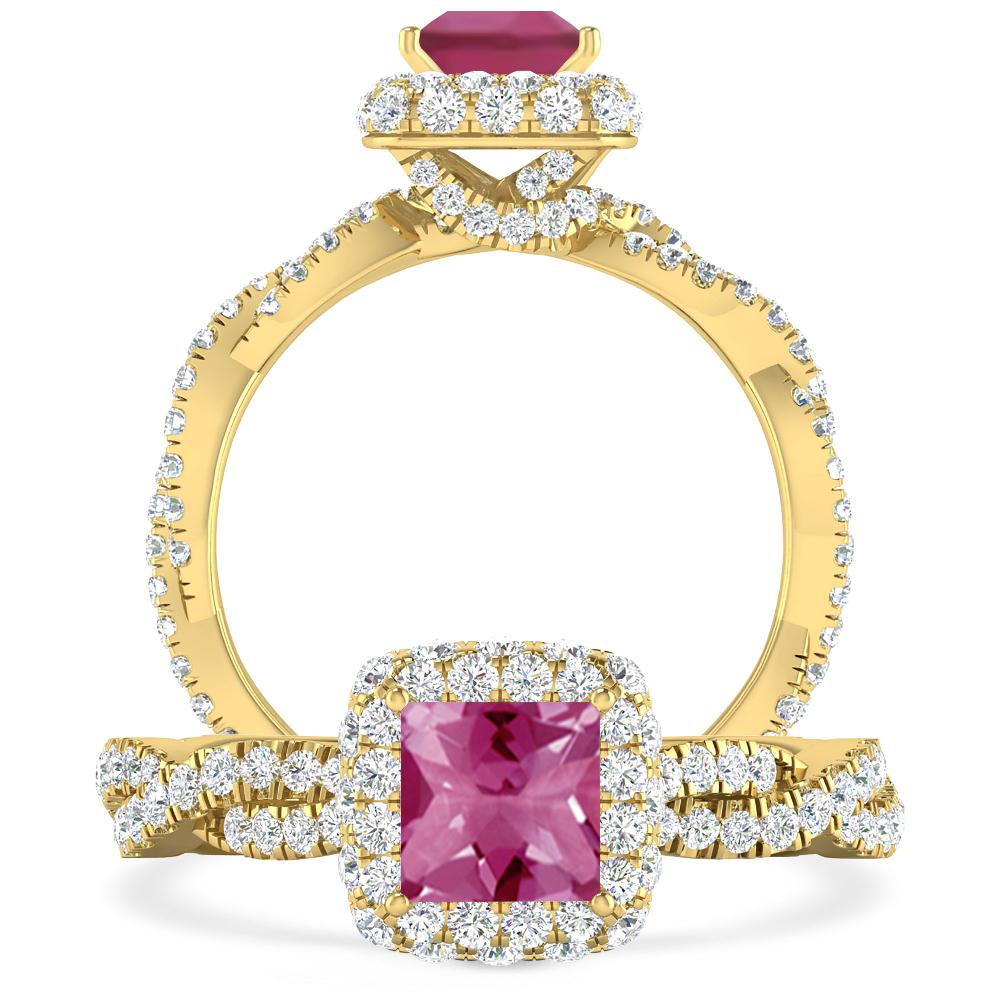 Yellow Gold - Pink Tourmaline