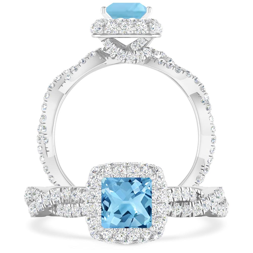 White Gold - Blue Topaz