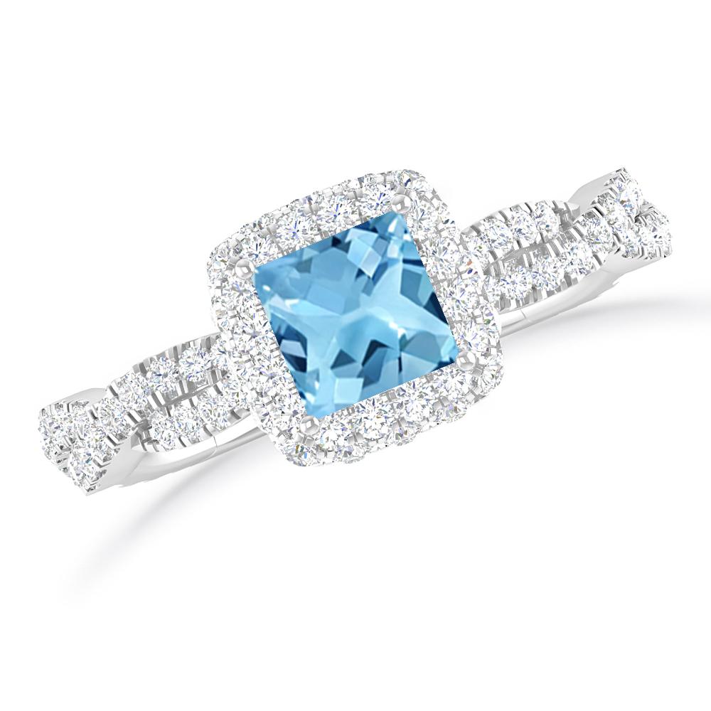 White Gold - Blue Topaz