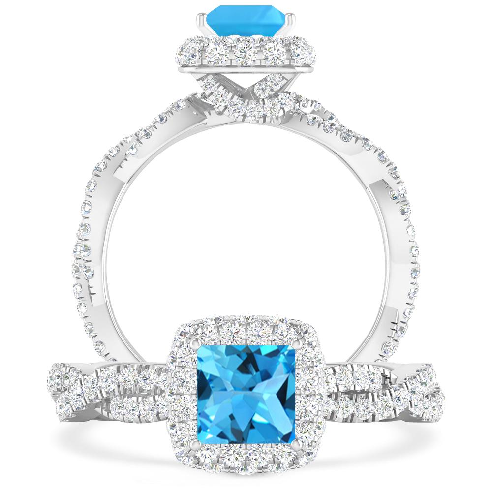 White Gold - Blue Topaz