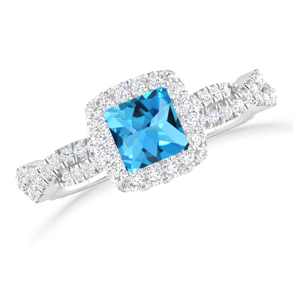 White Gold - Blue Topaz