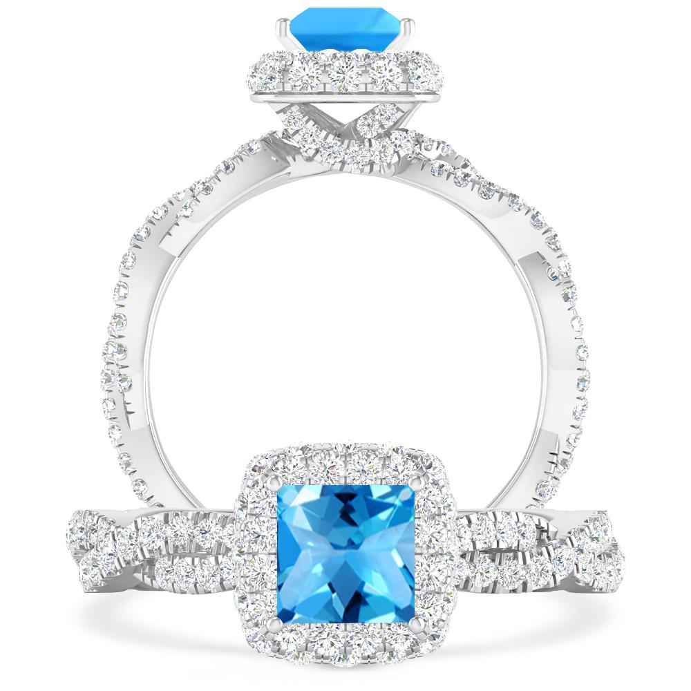 White Gold - Blue Topaz