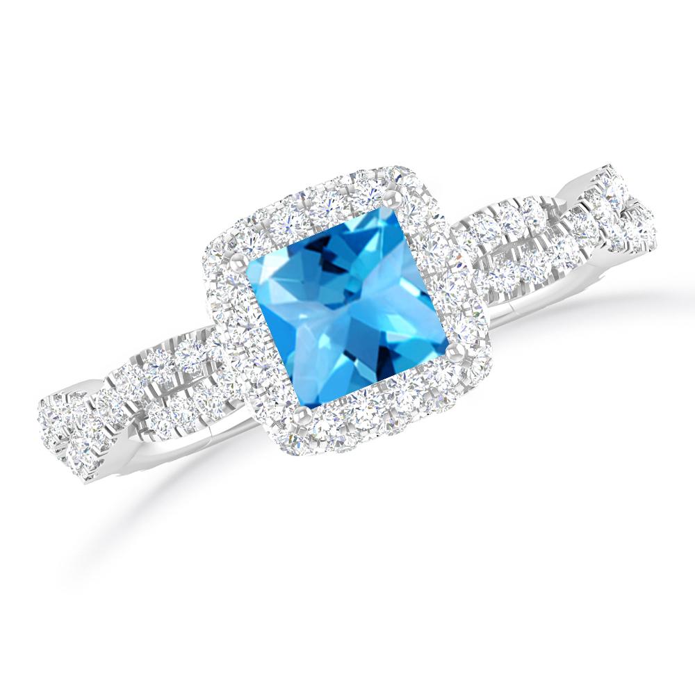 White Gold - Blue Topaz