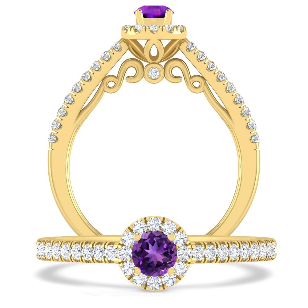 Yellow Gold - Amethyst