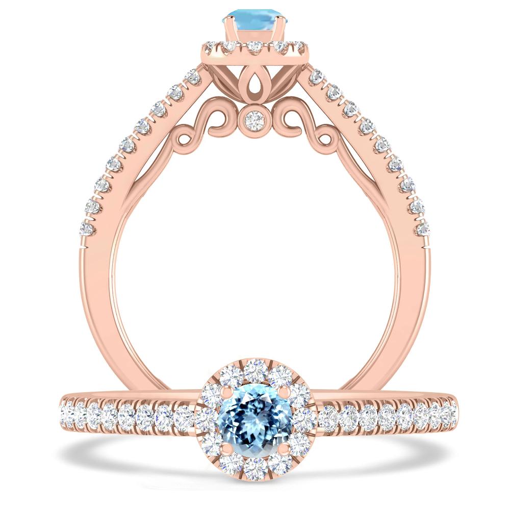 Rose Gold - Aquamarine