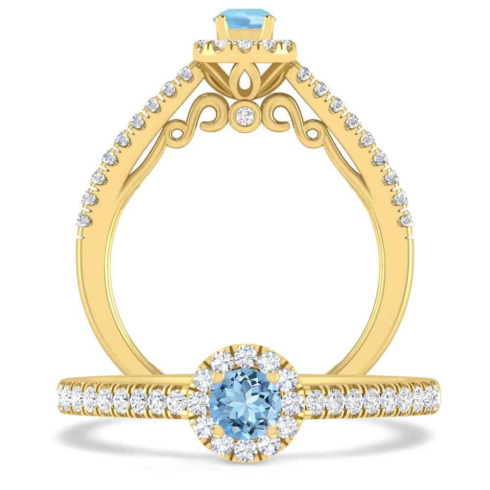 Yellow Gold - Aquamarine