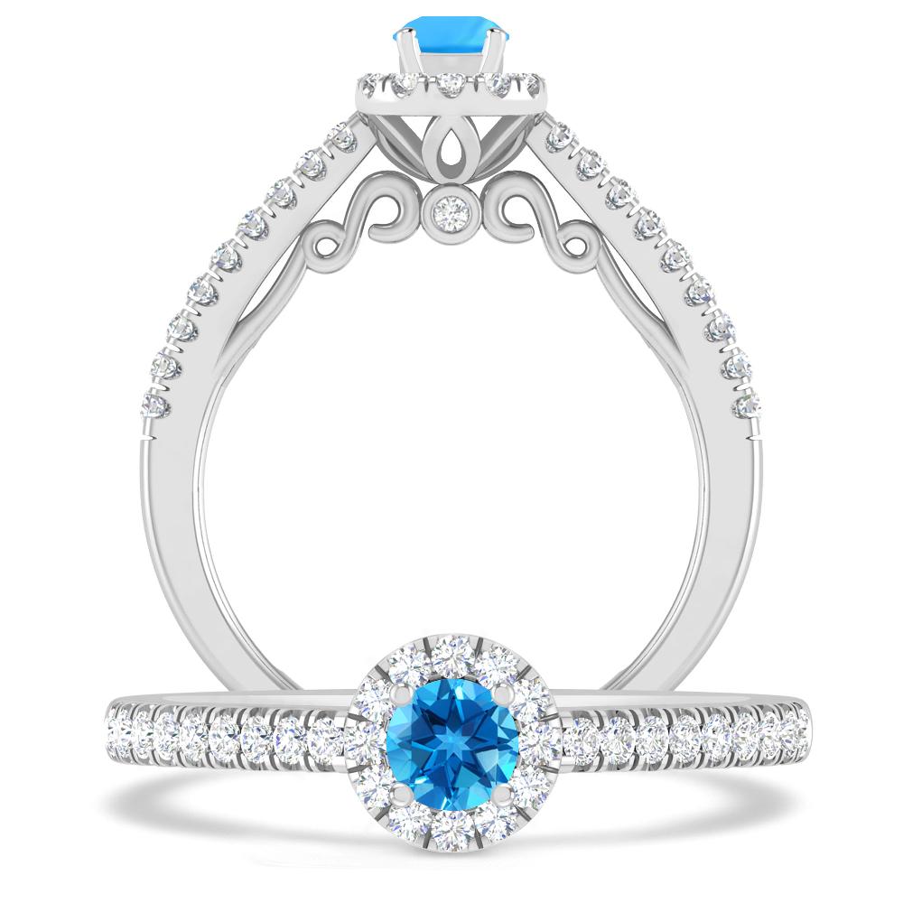 White Gold - Blue Topaz