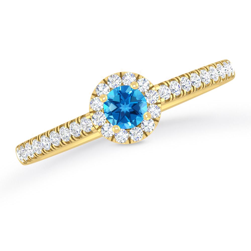 Yellow Gold - Blue Topaz