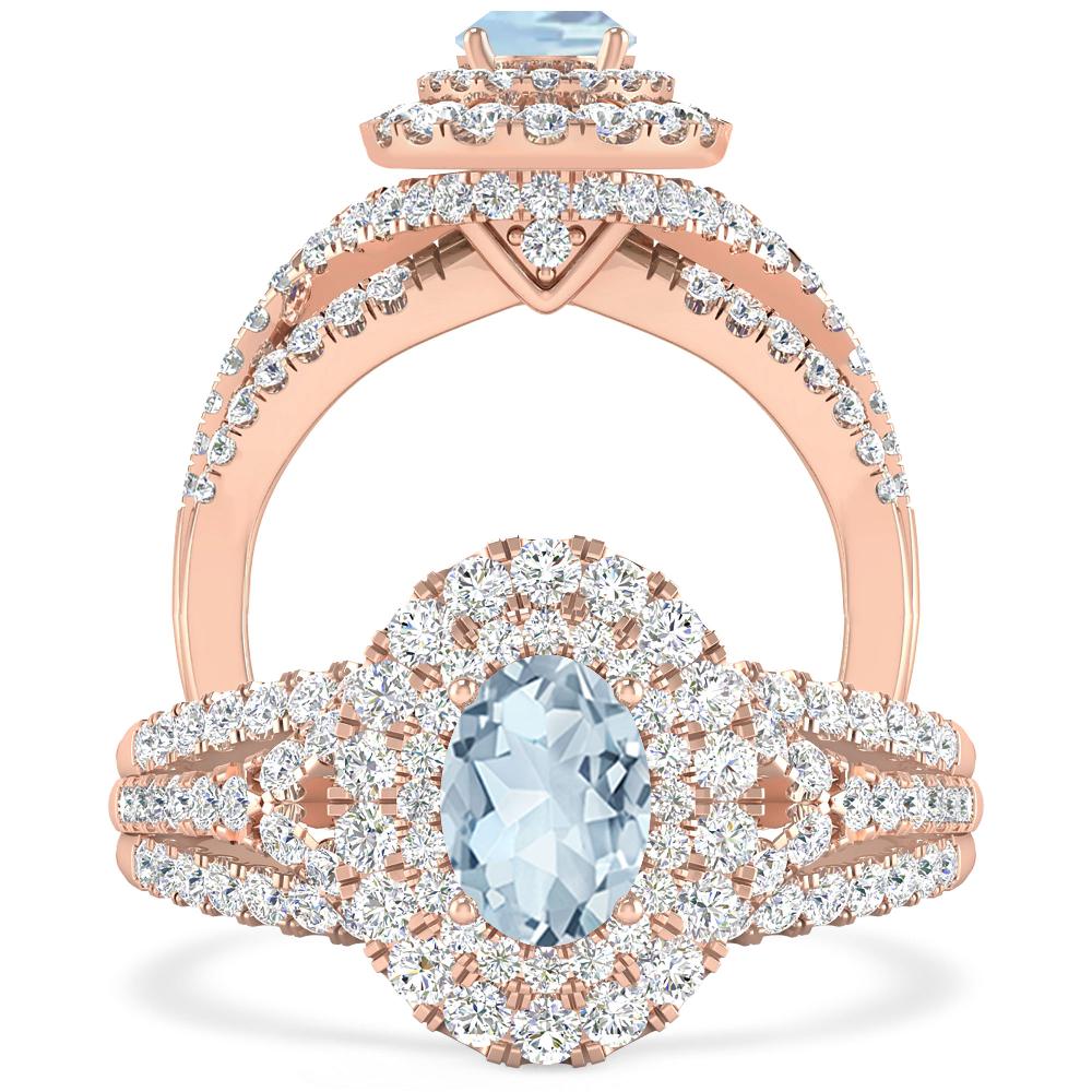 Rose Gold - Aquamarine