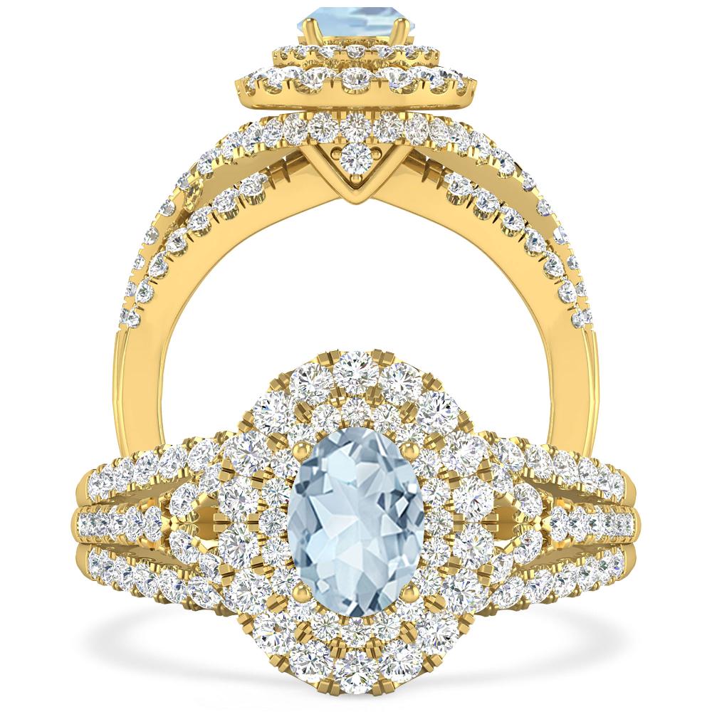 Yellow Gold - Aquamarine